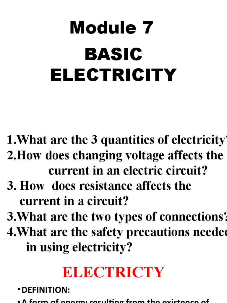 Module 7 Basic Electricity PDF