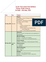 Grade XI CT2 (Unit Test) Syllabus