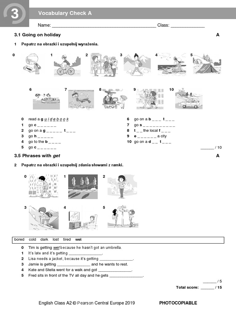 EC - A2 - Tests - Vocabulary Check 3A | PDF