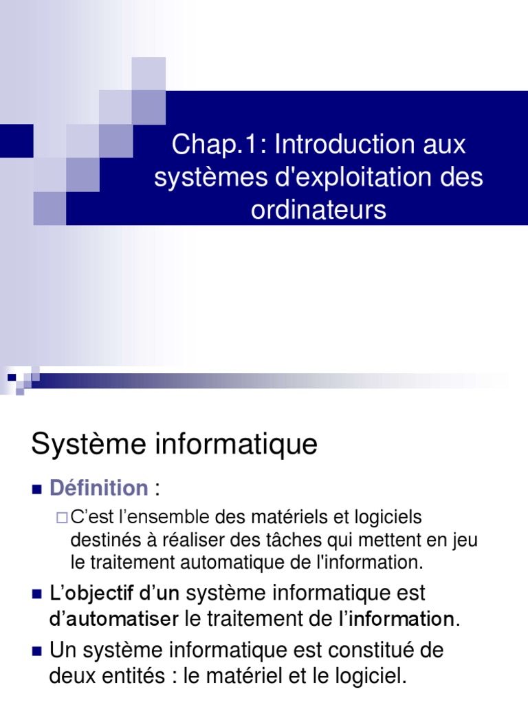 Introduction aux systèmes d'exploitation | PDF | Système d'exploitation ...