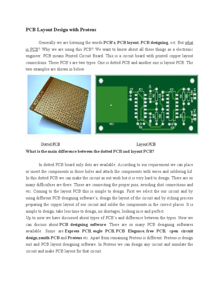 PCB Layout Design With Proteus | PDF | Printed Circuit Board