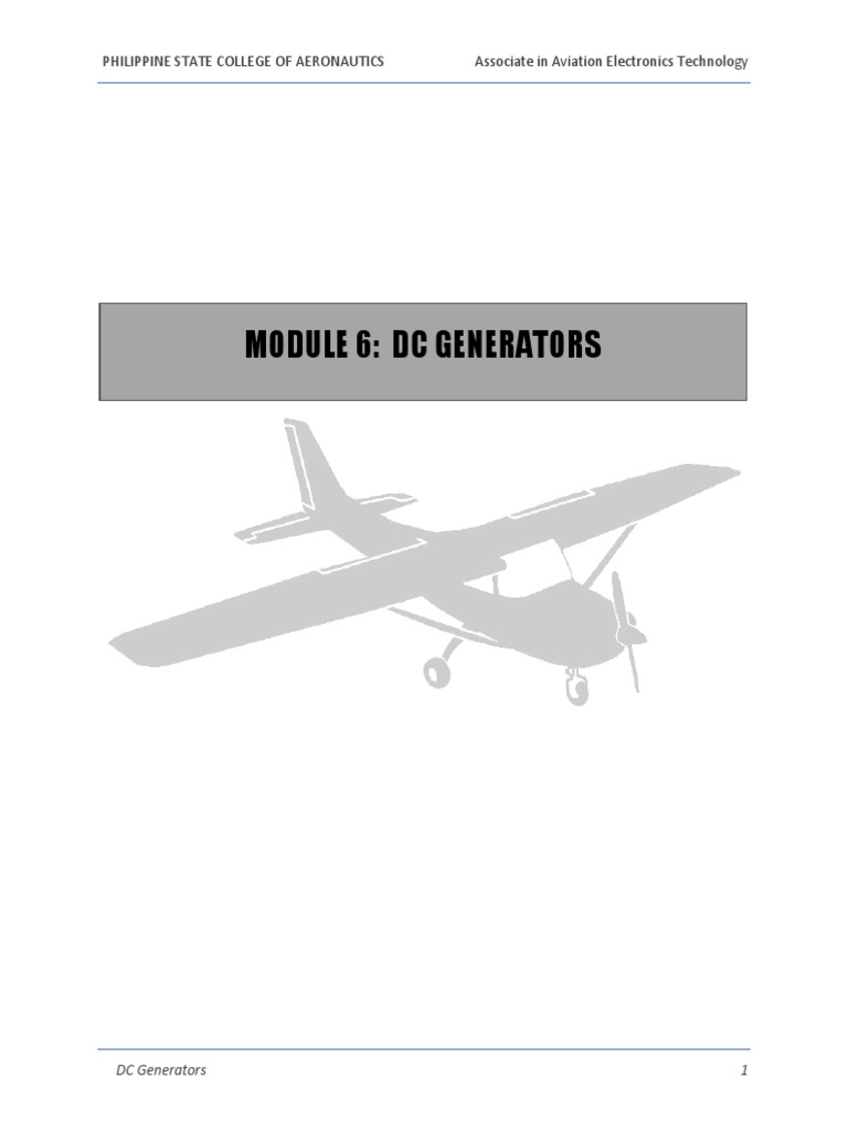Aircraft Electrics - DC Generators | PDF | Electromagnetic Induction