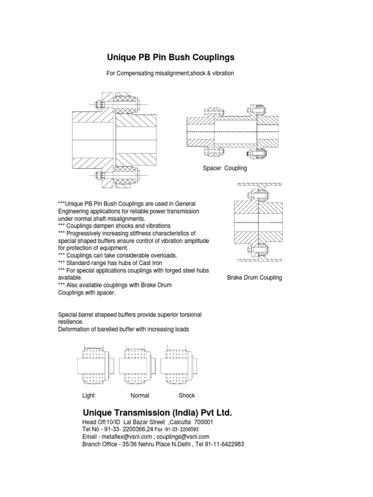 Unique PB Pin Bush Couplings Overview | PDF | Mechanical Engineering ...