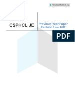 CSPHCL JE Electrical 6 Jan 2022 (English)