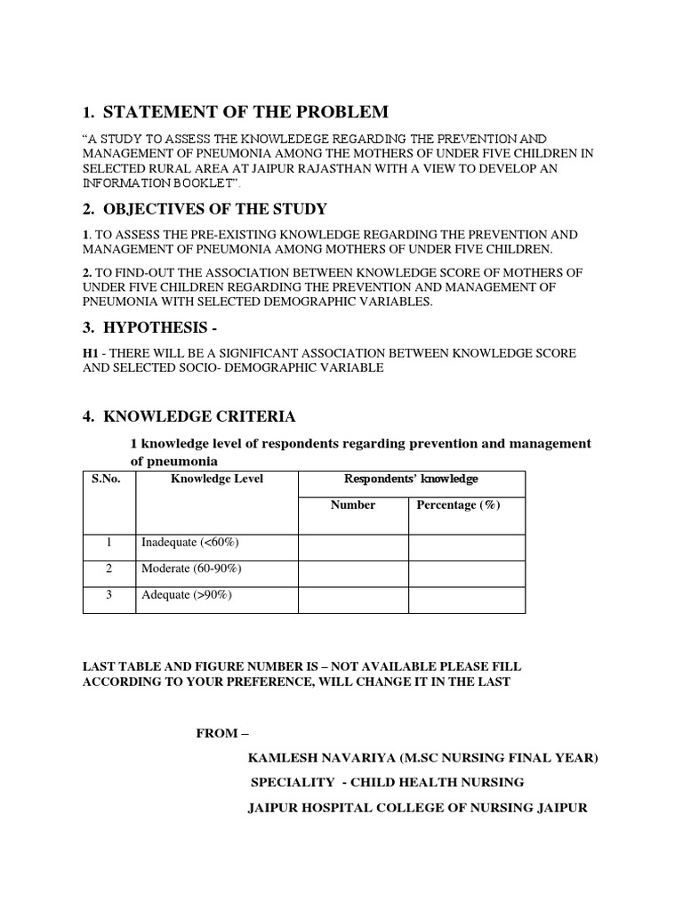 Statement of The Problem | PDF