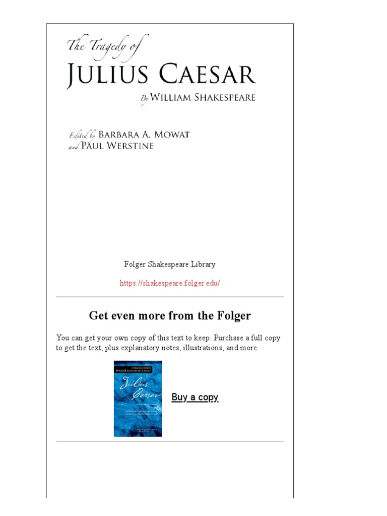 Julius Caesar FULL TEXT PDF | PDF | Julius Caesar | Mark Antony
