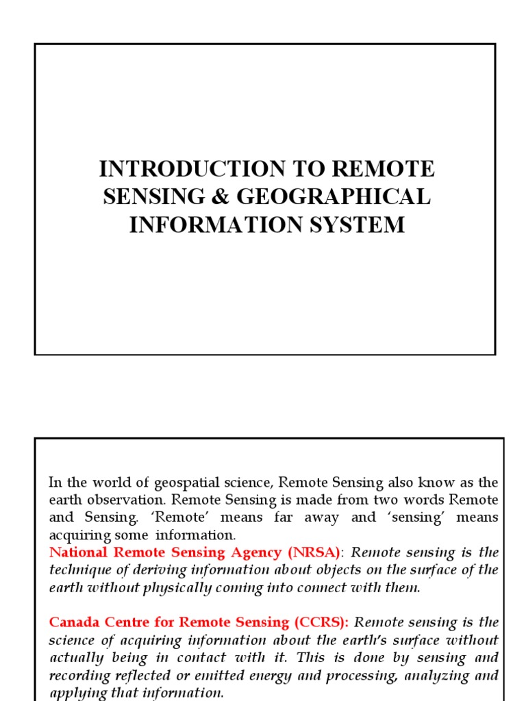 Remote Sensing and GIS Overview | PDF | Geographic Information System ...