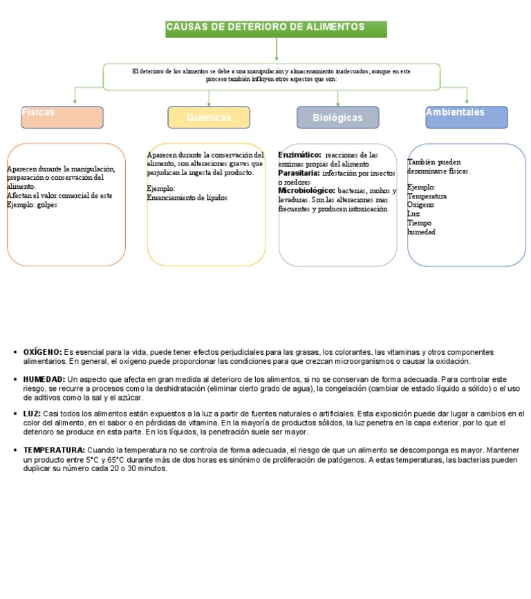 AA1-EV2 Documento - Mapa Conceptual Causas Deterioro de Los Alimentos ...
