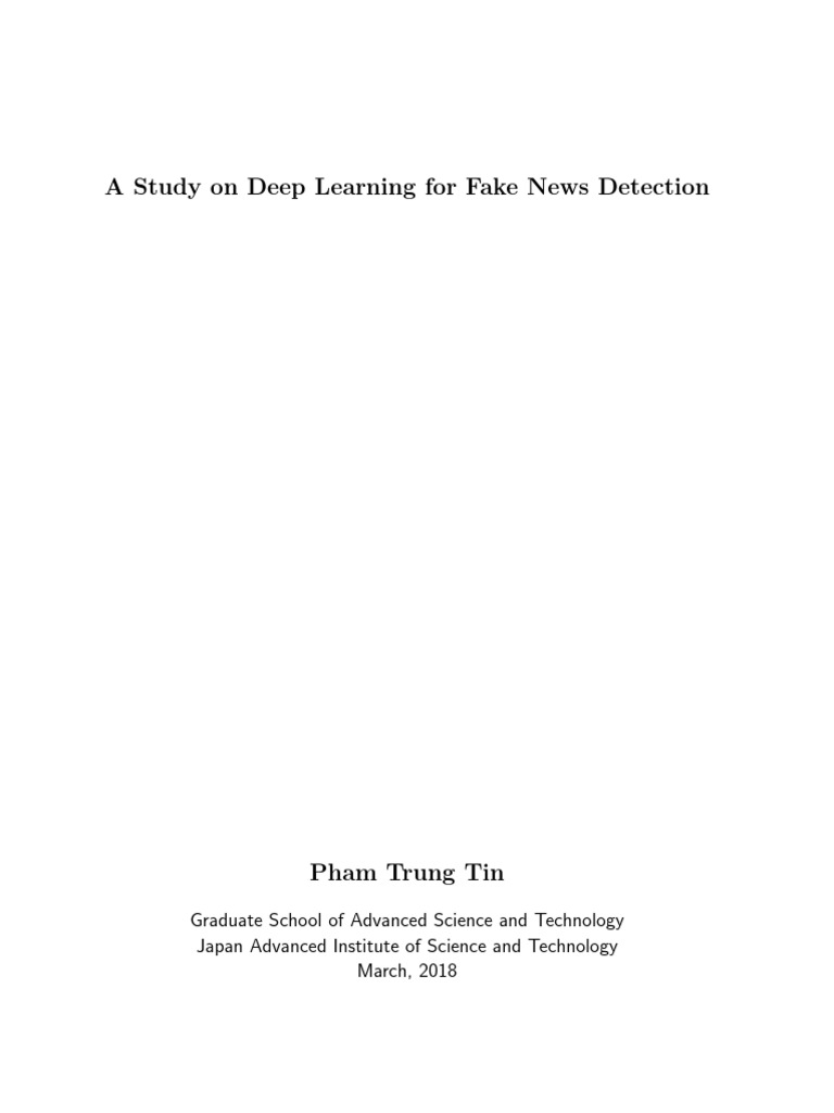Deep Learning for Fake News Detection | PDF | Artificial Neural Network ...