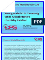 CCPS Process Safety Moment 001 Wrong Material in Tank