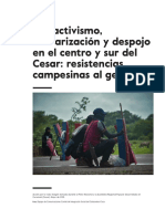 Extractivismo, Militarización y Despojo en El Centro y Sur Del Cesar. Resistencias Campesinas Al Genocidio (Artículo Completo)