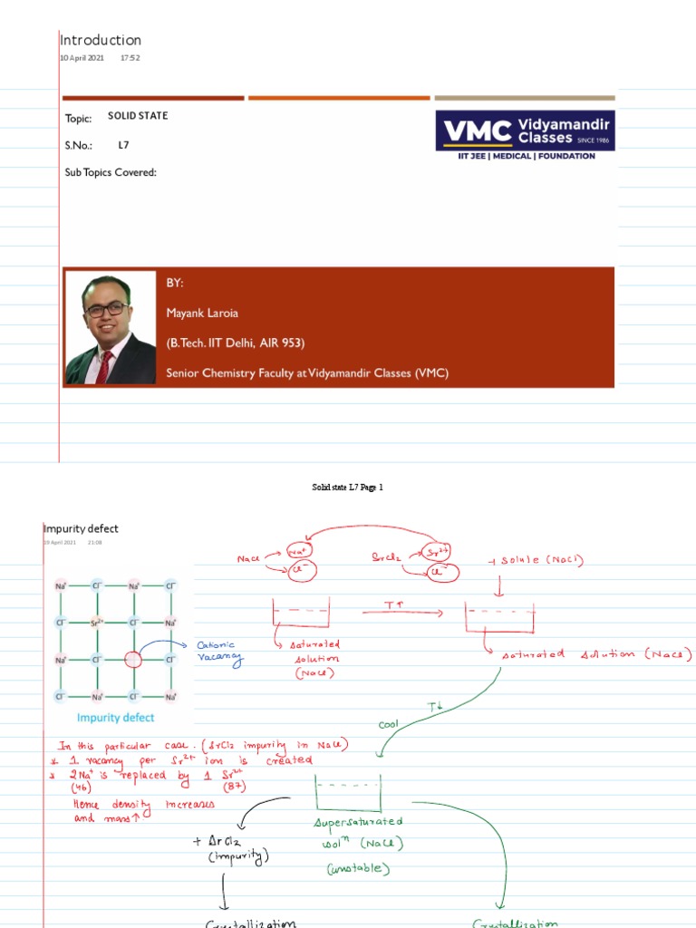 Solid State Live Class 7 Notes | PDF