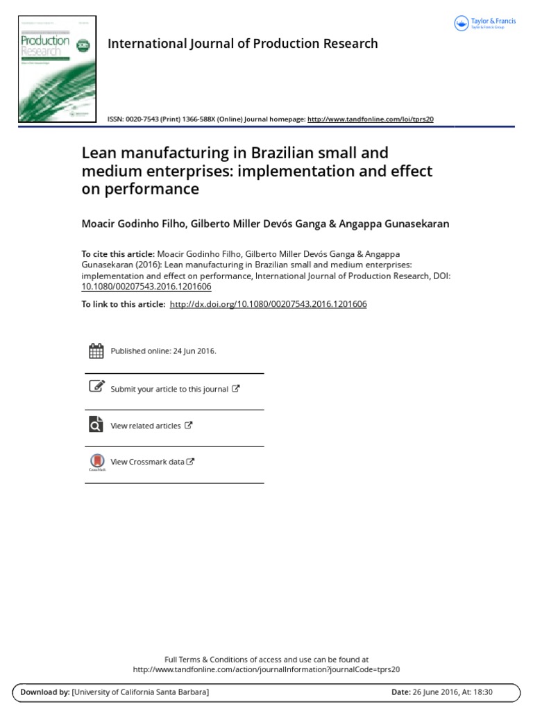 Lean Manufacturing in Brazilian Small and Medium Enterprises ...