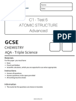 AQA GCSE Triple C1 Test 5 Advanced QP