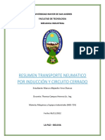 Sistema de transporte neumático por inducción y circuito cerrado