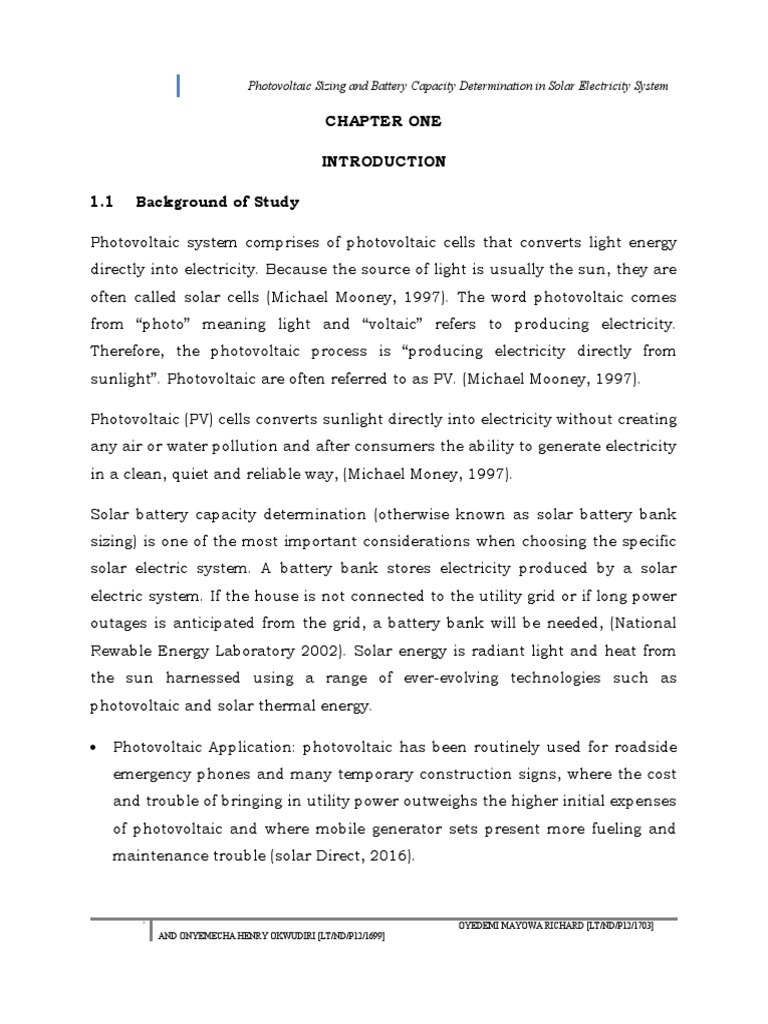 Sizing Batteries for Solar PV Systems | PDF | Photovoltaic System ...