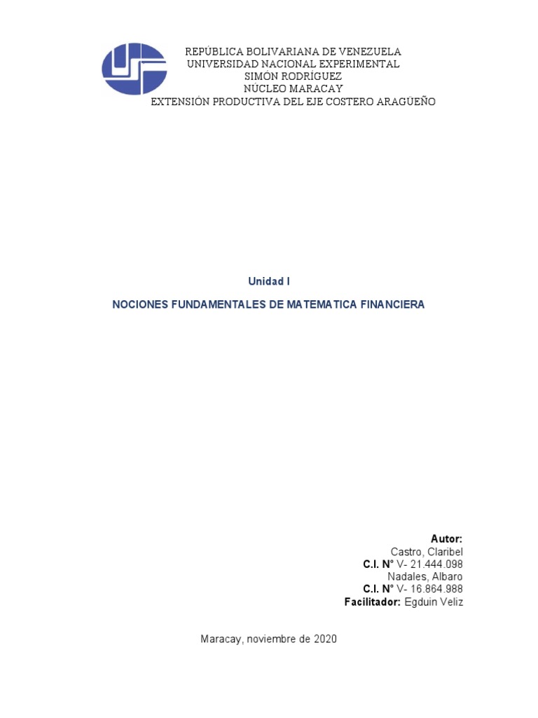 Fundamentos de Matemática Financiera | PDF | Cheque | Interés