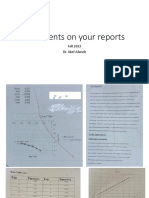 Cooments On Your Reports