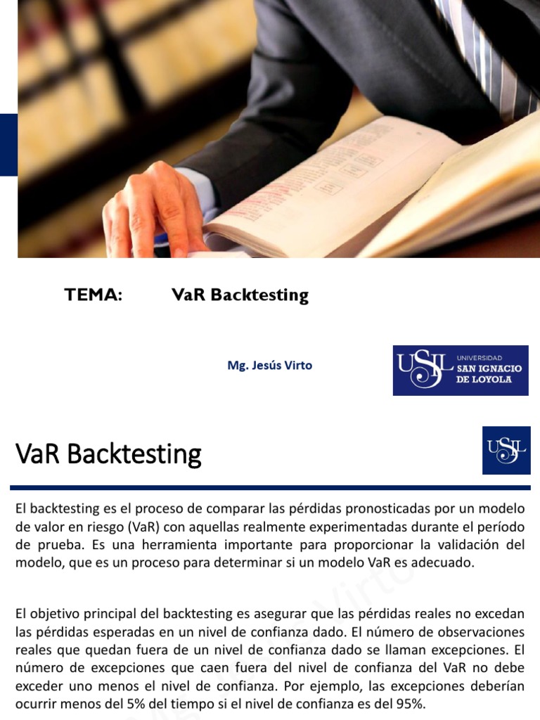 VaR Backtesting PDF Intervalo de confianza Errores tipo I y tipo Ii
