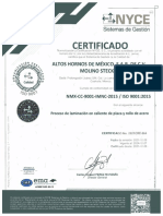 Certificado NYCE Molino Steckel - 9001