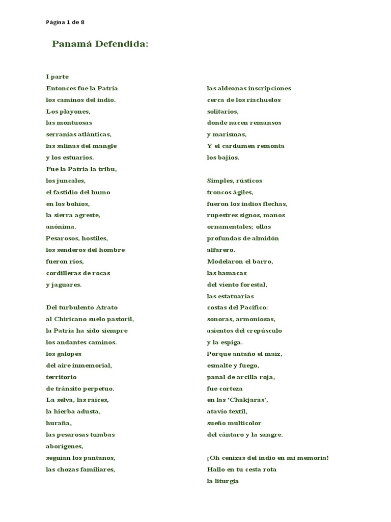 Poesía Patriótica de Panamá | PDF | Poesía