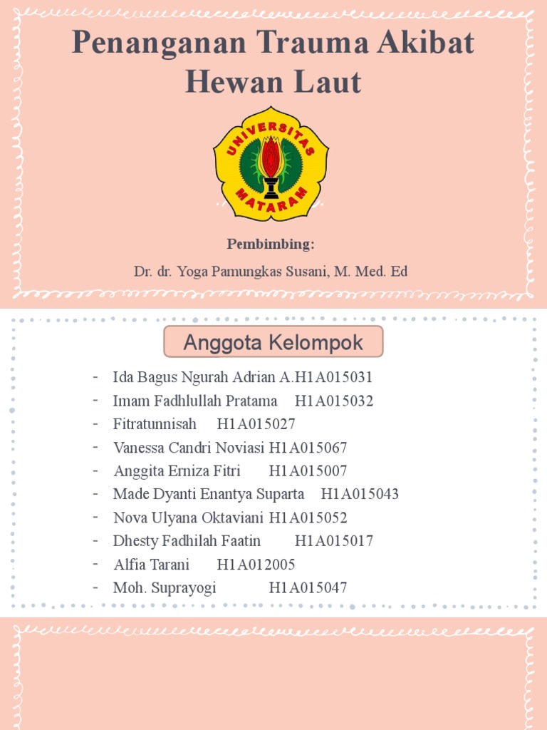 Kasus Trauma Hewan Di Puskesmas Pustu Dan Klinik Swasta Pesisir PDF