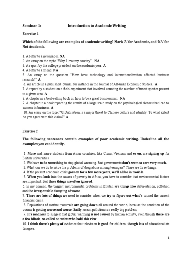 Academic Writing Seminar Overview | PDF | Thesis | Tourism