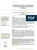 Aprobación de Imprevistos No Causados en Los Contratos de Obra Pública y Responsabilidad Disciplinaria