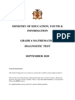 Grade 6 Mathematics Diagnostic Test Form 2020