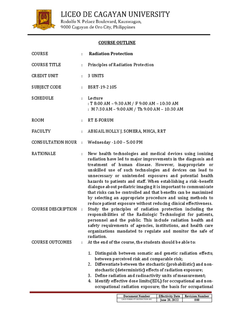 Radiation Protection Principles Course | PDF | Absorbed Dose ...