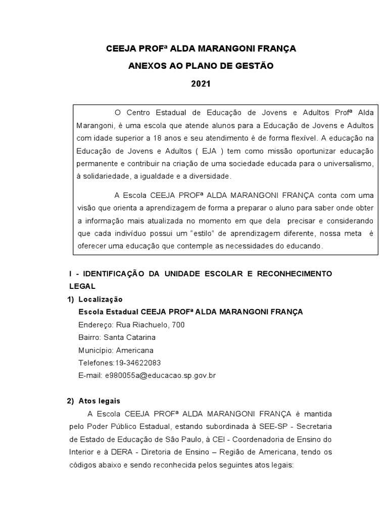 Plano de Ação CEEJA 2024 | PDF | Inclusão (Educação) | Pedagogia