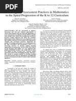 Teaching and Assessment Practices in Mathematics in The Spiral Progression of The K To 12 Curriculum