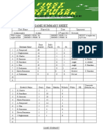 Game Summary Sheet