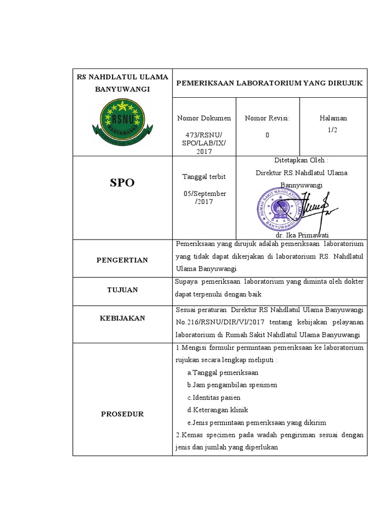 SOP Lab Yang Dirujuk PDF