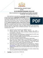 CISF Constable Recruitment 2022 Notice