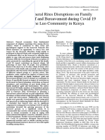 Impact of Funeral Rites Disruptions On Family Members' Grief and Bereavement During Covid 19 Among The Luo Community in Kenya