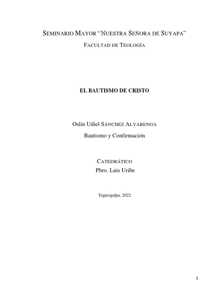 El Significado del Bautismo de Cristo | PDF | Jesús | Bautismo
