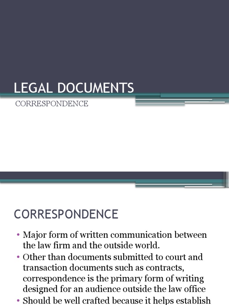 LEGal Correspondence PDF Question Justice