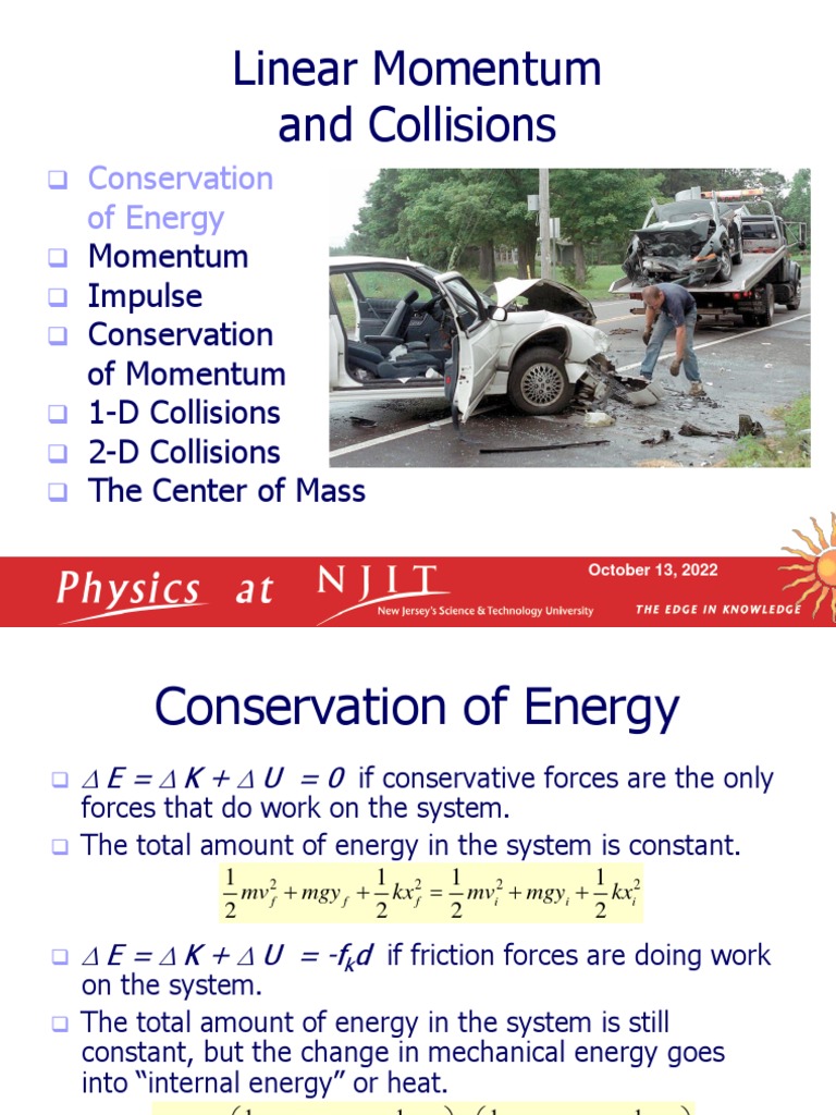 06 Linear Momentum And Collisions Ppt Physics Science
