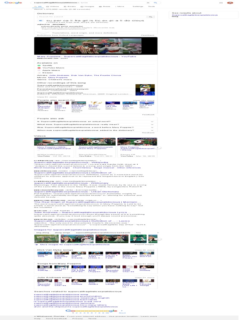 Supercalifragilisticexpialidocious - Google Search | PDF