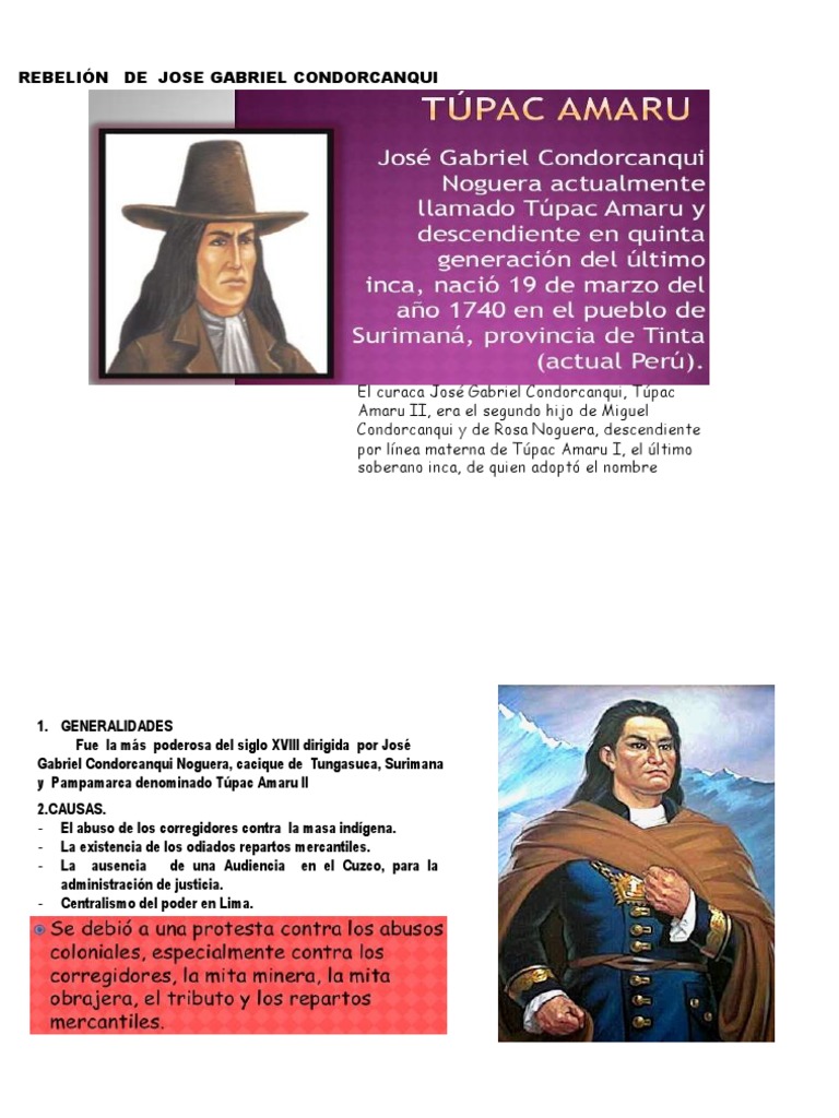 Rebelion de Tupac Amaru Ii | PDF | Perú | Imperio español