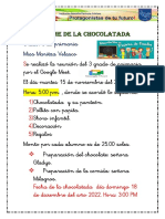 Informe de La Chocolatada 3 Grado de Primeria Miss Maritza