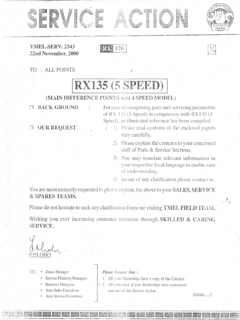 RX 135 5 SPEED Specs Manual | PDF, image size:768x1024