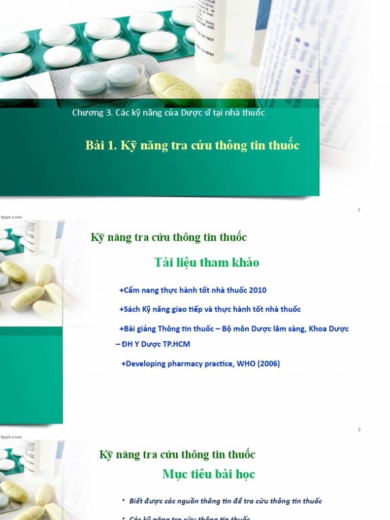 Bài 1 Kỹ Năng Tra Cứu Thông Tin Thuốc | PDF