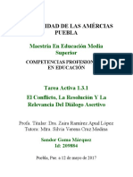 Tarea 1.3.1 - El Conflicto La Resolución y La Relevancias Del Diálogo Asertivo