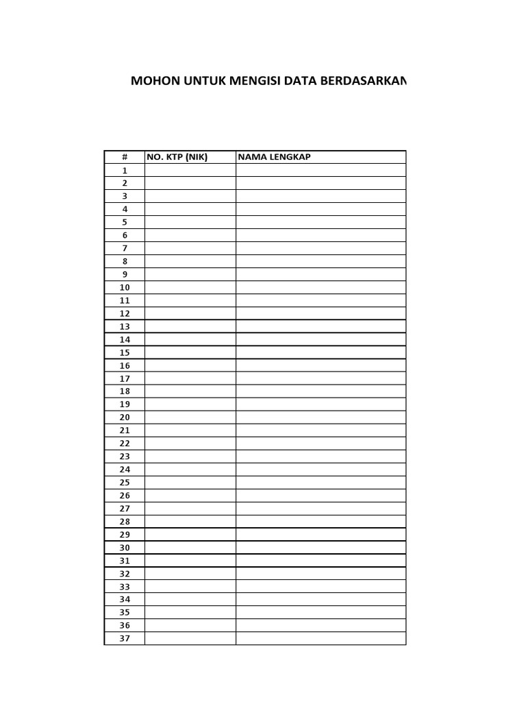 Template Tenaga Kerja Dalam Negeri | PDF