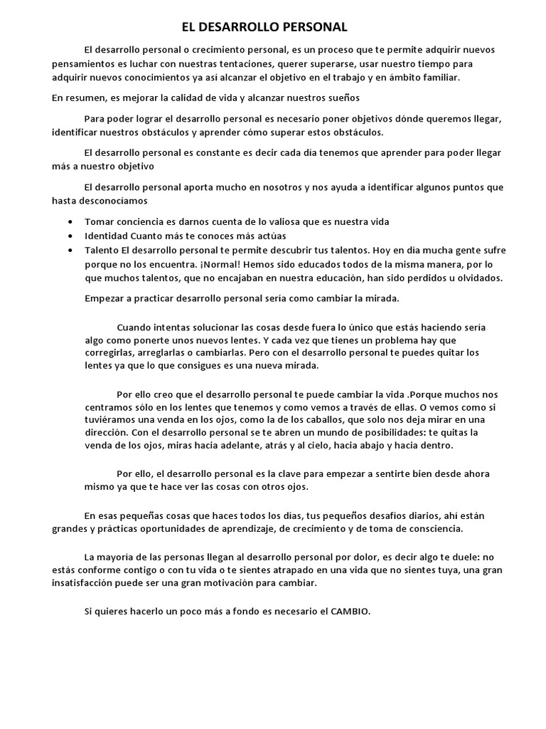 Claves del Desarrollo Personal | PDF | Desarrollo personal | Cognición