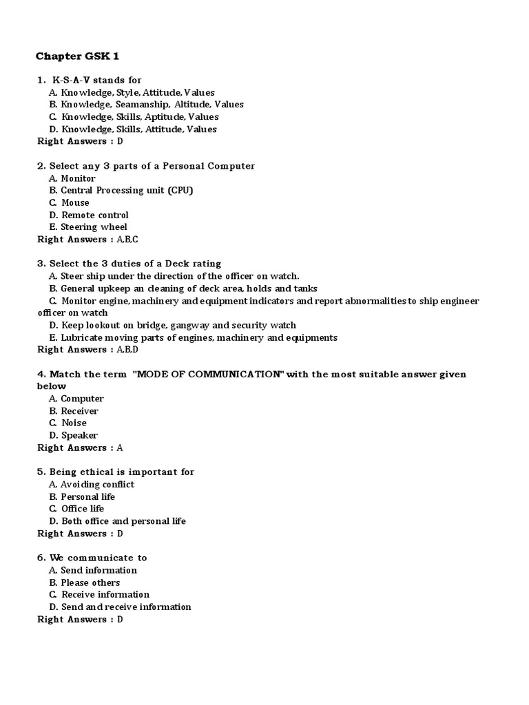 GSK Chapter 1 Exam Questions Overview | PDF | Anchor | Crane (Machine)