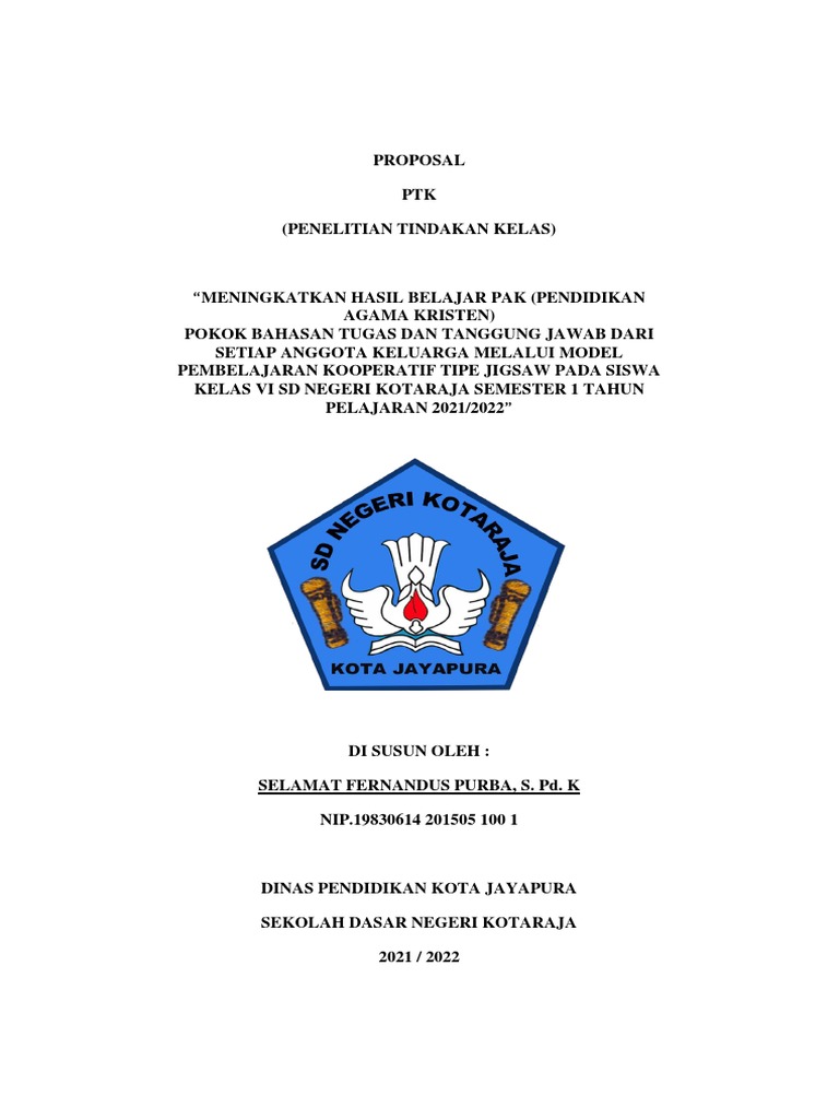Proposal PTK PAK Kelas VI SD 2021/2022 | PDF | Karier & Perkembangan