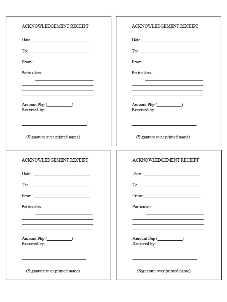Acknowledgment receipt pdf